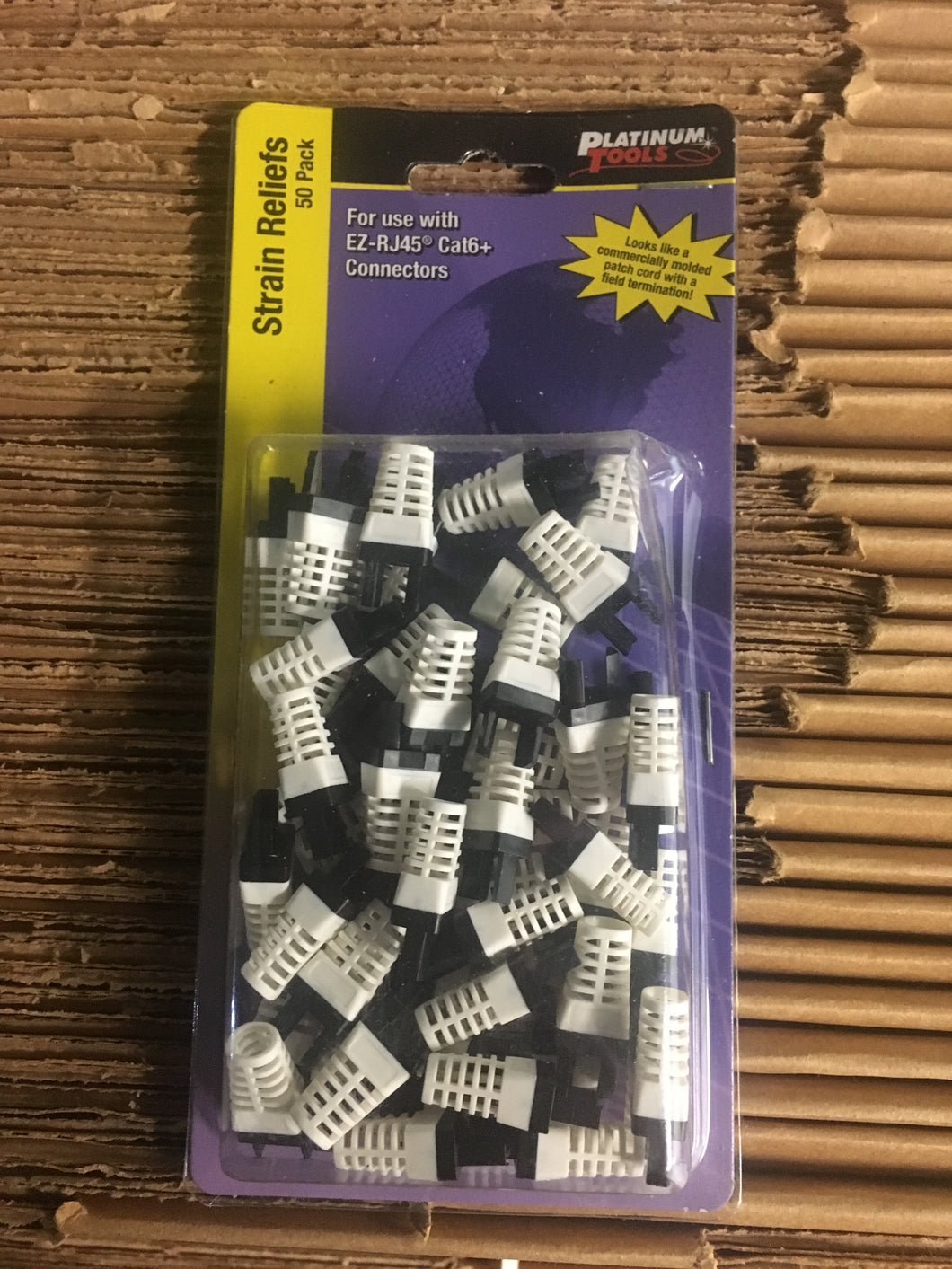 Platinum Tools Strain Relief for CAT6+ Connector, Clamshell of 50