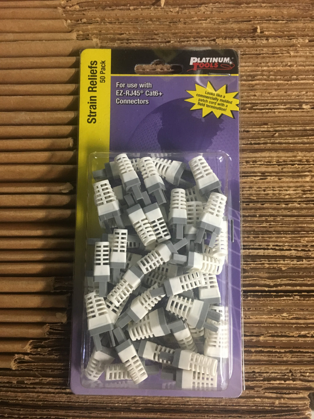 Platinum Tools Strain Relief for CAT6+ Connector, Clamshell of 50